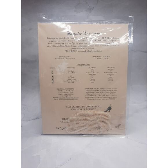 Homespun Elegance Cross Stitch Pattern Sampler Snowman Ornament - Picture 4 of 5